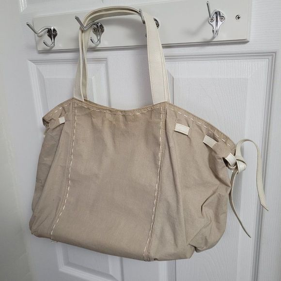 Vintage Lancome Paris linen blend beach tote - Picture 3 of 6